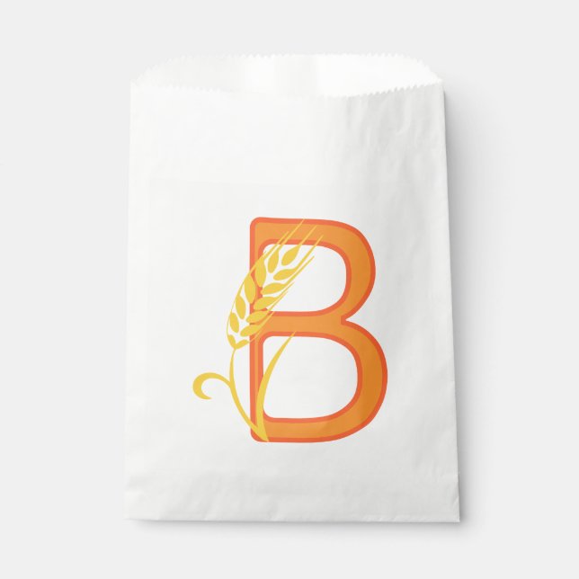Capital letter B floral monogram Favour Bag (Front)