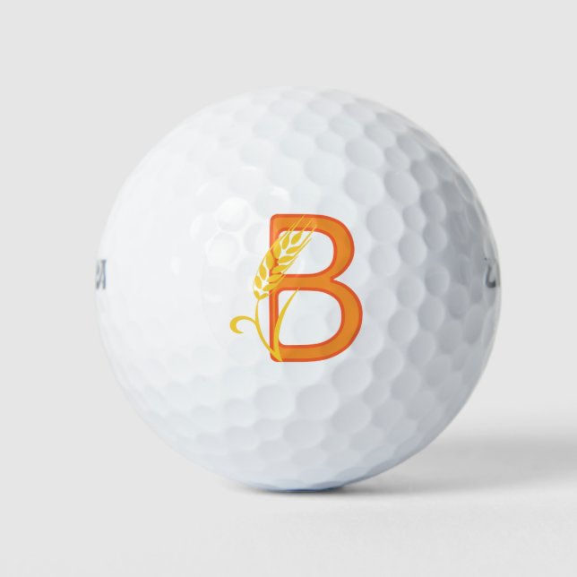 Capital letter B floral monogram Golf Balls (Front)