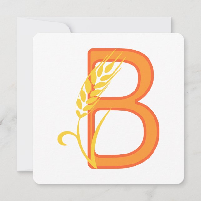 Capital letter B floral monogram Holiday Card (Front)