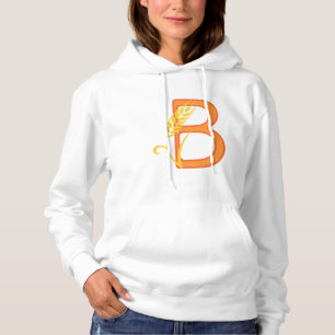 Capital letter B floral monogram Hoodie