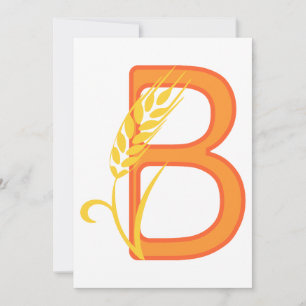 Capital letter B floral monogram Invitation