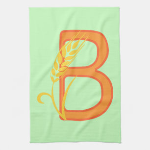 Capital letter B floral monogram Kitchen Towel