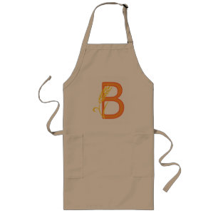 Capital letter B floral monogram Long Apron