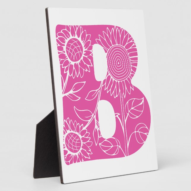 Capital letter B floral monogram Plaque (Side)
