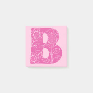 Capital letter B floral monogram Post-it Notes