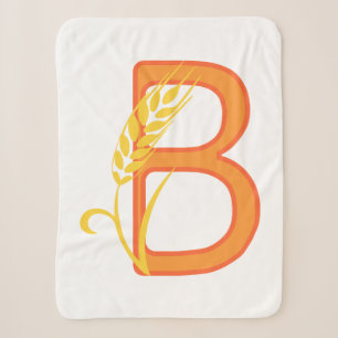 Capital letter B floral monogram Sherpa Blanket