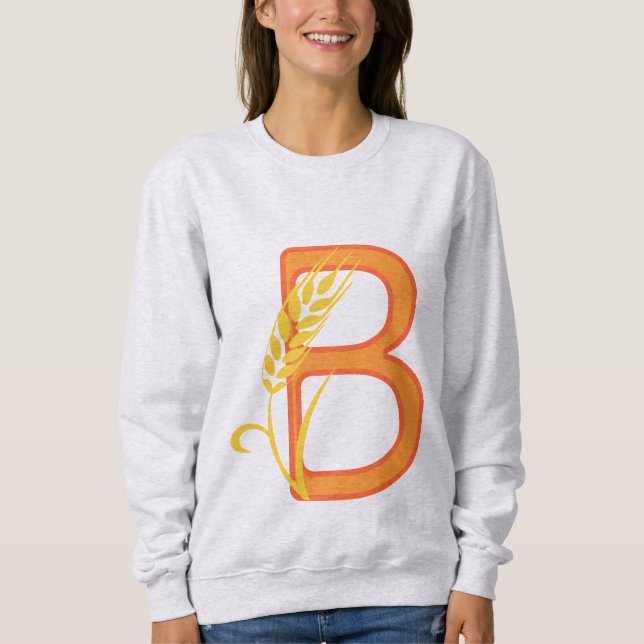 Capital letter B floral monogram Sweatshirt (Front)
