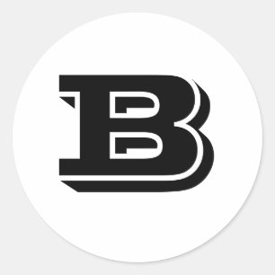 Capital Letter B White Round Stickers by Janz