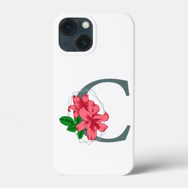 Capital letter C floral monogram Case-Mate iPhone Case (Back)