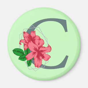 Capital letter C floral monogram Magnet
