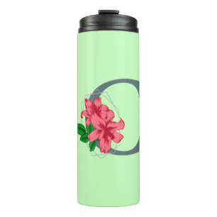 Capital letter C floral monogram Thermal Tumbler