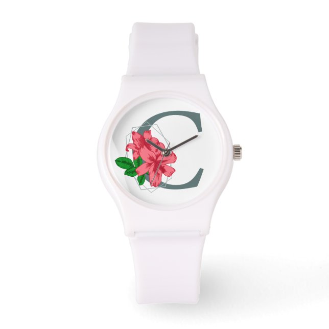 Capital letter C floral monogram Watch (Front)