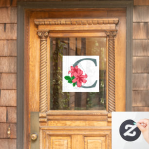 Capital letter C floral monogram Window Cling