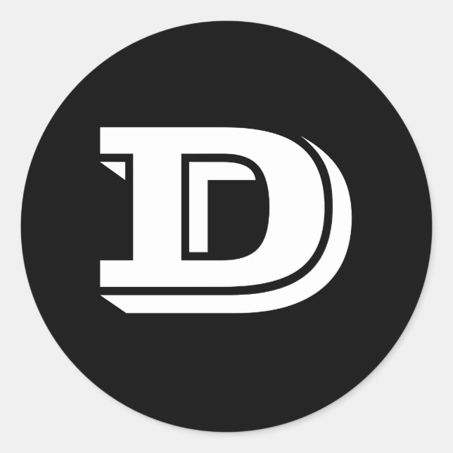 Capital Letter D Large Round Stickers by Janz (Front)