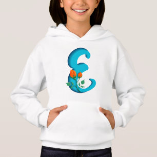 Capital letter E floral monogram