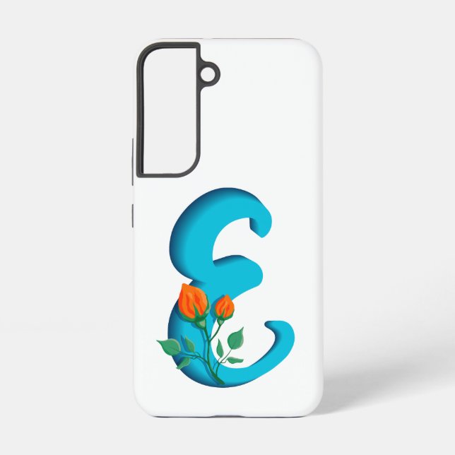 Capital letter E floral monogram Samsung Galaxy S22 Case (Back)