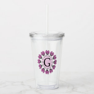 Capital letter G floral monogram Acrylic Tumbler