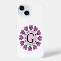 Capital letter G floral monogram