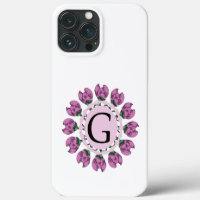 Capital letter G floral monogram