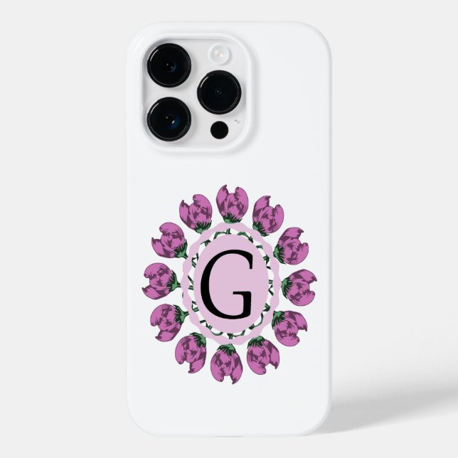 Capital letter G floral monogram Case-Mate iPhone Case (Back)