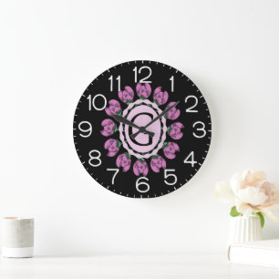 Capital letter G floral monogram Large Clock
