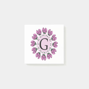 Capital letter G floral monogram Post-it Notes