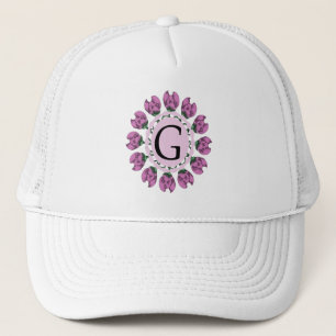 Capital letter G floral monogram Trucker Hat