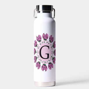 Capital letter G floral monogram Water Bottle