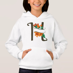 Capital letter H floral monogram