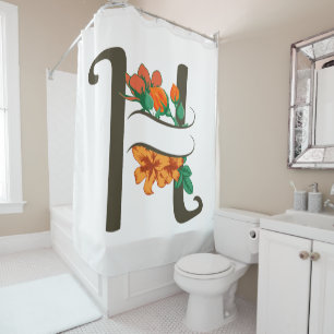 Capital letter H floral monogram