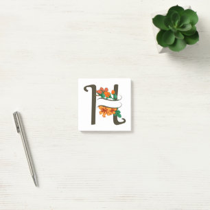Capital letter H floral monogram Post-it Notes