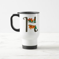 Capital letter H floral monogram