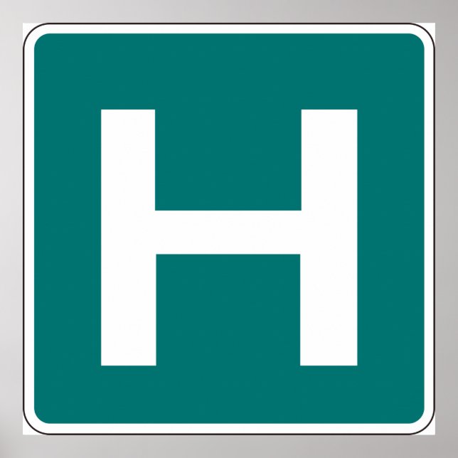 Capital Letter H Green Background Poster (Front)
