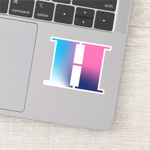 Capital Letter H Monogram Gradient Pink Blue White
