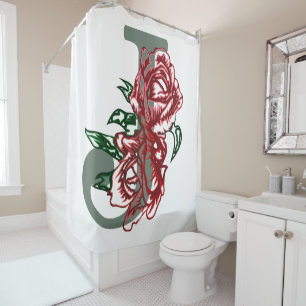 Capital letter J floral monogram