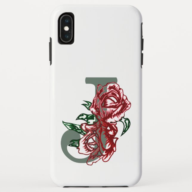 Capital letter J floral monogram Case-Mate iPhone Case (Back)