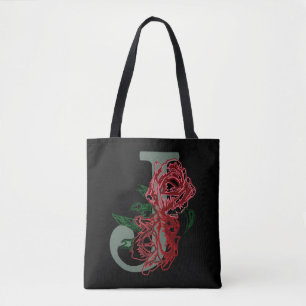 Capital letter J floral monogram Tote Bag