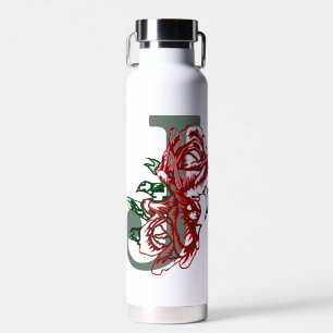 Capital letter J floral monogram Water Bottle