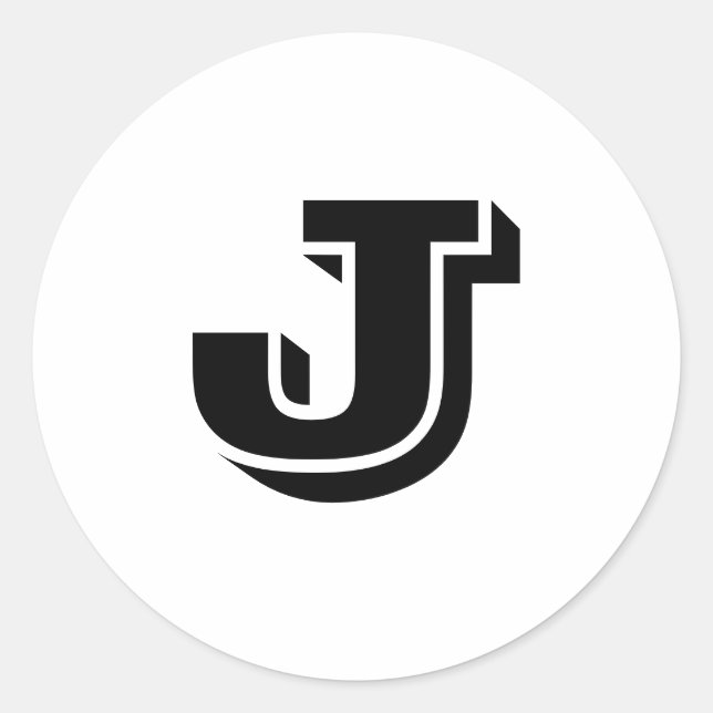 Capital Letter J Large Round Stickers by Janz (Front)