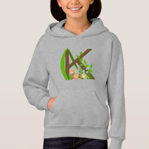 Capital letter K floral monogram