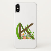 Capital letter K floral monogram