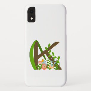 Capital letter K floral monogram iPhone XR Case