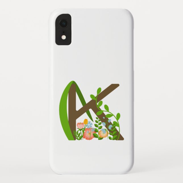 Capital letter K floral monogram Case-Mate iPhone Case (Back)
