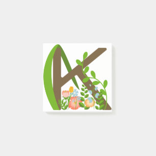 Capital letter K floral monogram Post-it Notes