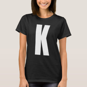 Capital Letter K Monogram Anton Font Initial Alpha T-Shirt