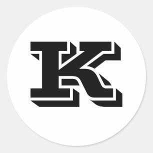 Capital Letter K Small Round Stickers by Janz