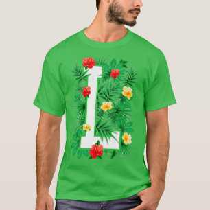 Capital Letter L Alphabet Monogram Initial Flower T-Shirt