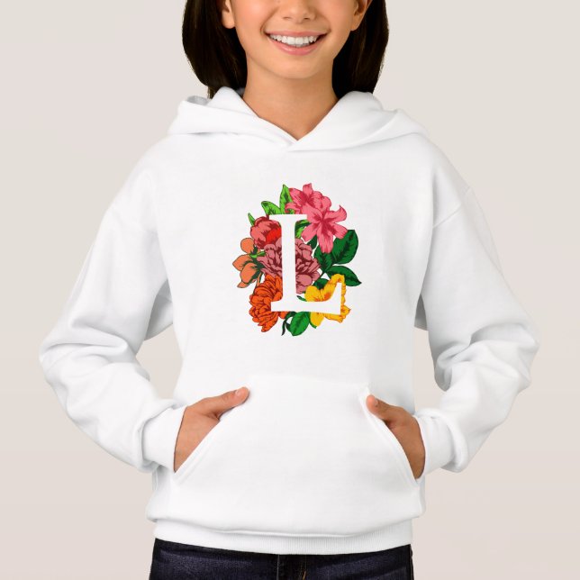 Capital letter L floral monogram (Front)