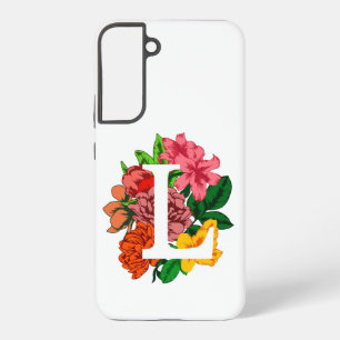 Capital letter L floral monogram Samsung Galaxy Case