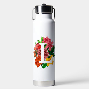 Capital letter L floral monogram Water Bottle